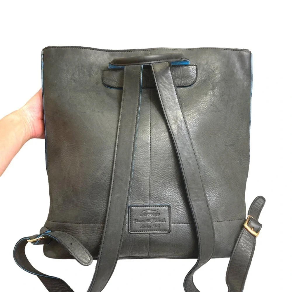 Terrida Luxury travel bag backpack made in tally Murano collection black leather